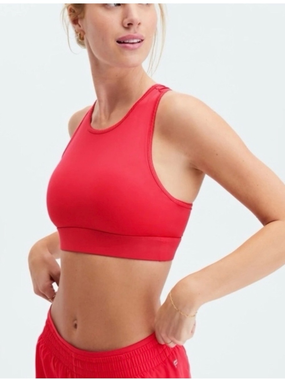Fabletics Trinity High Impact Sports Bra in Red